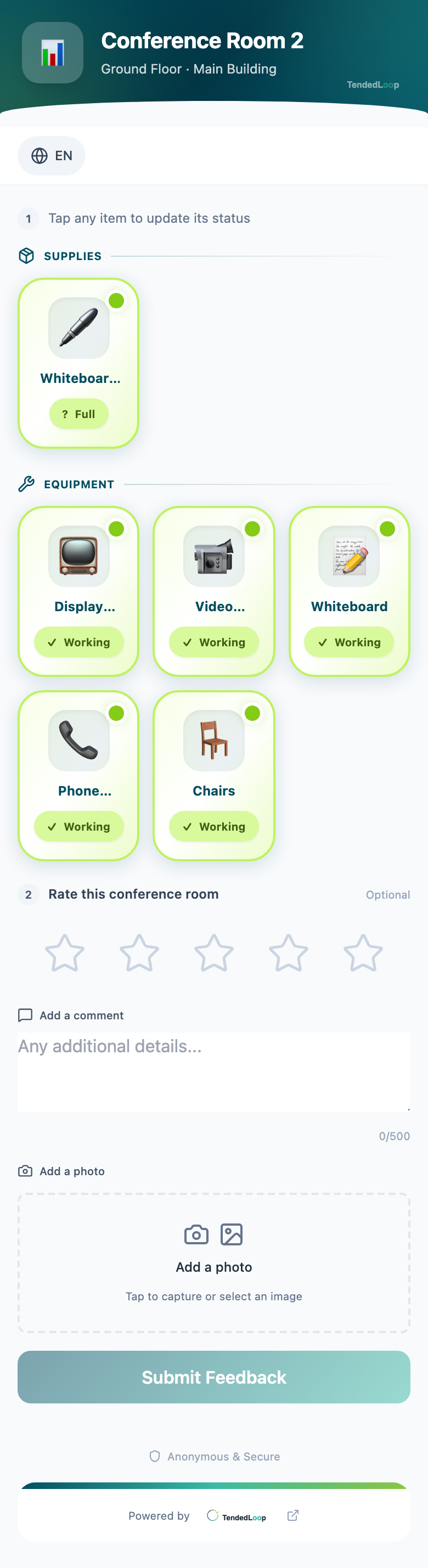 Mobile feedback form